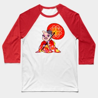 CHERRY BLOSSOM: LADY PIG Baseball T-Shirt